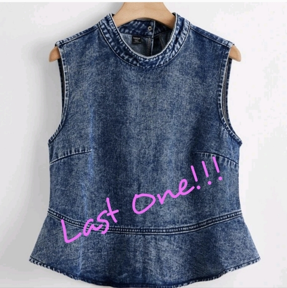 SHEIN Blue Denim Tank Top - Picture 1 of 12
